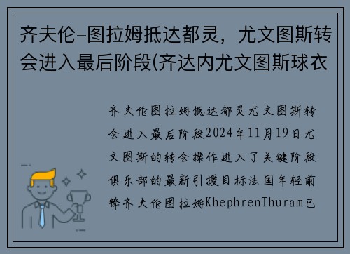 齐夫伦-图拉姆抵达都灵，尤文图斯转会进入最后阶段(齐达内尤文图斯球衣号码)